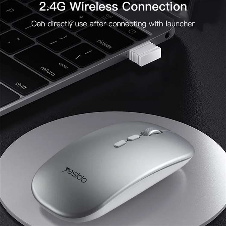 YESIDO KB15 Ricaricabile 2.4G Wireless Mouse Ottico Opaco Silenzioso per Computer Laptop