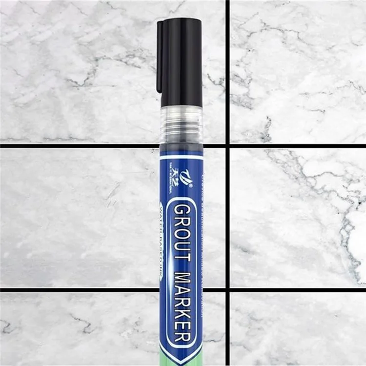 Caneta marcadora de grauteamento de azulejos TIANYI Pen Wall Seam para azulejos, piso, banheiro, ferramenta de reparo do selo de descontaminação - Preto 