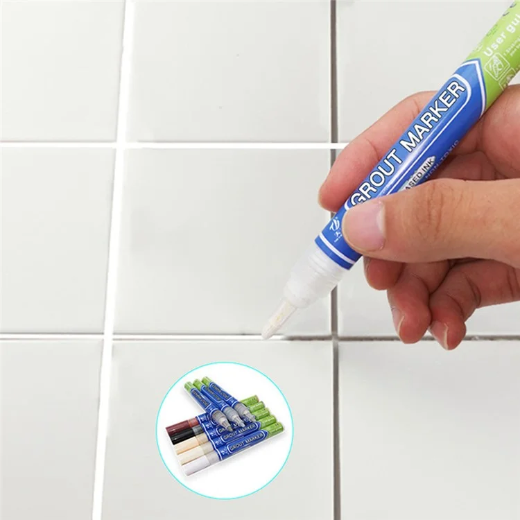 Caneta marcadora de grauteamento de azulejos TIANYI Pen Wall Seam para azulejos, piso, banheiro, ferramenta de reparo do selo de descontaminação - Preto 