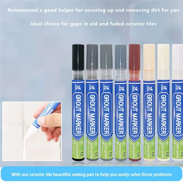 TIANYI Плиточный маркер Grout Pen Wall Seam Pen для плитки Напольные ванные комнаты Деконтаминация Инструмент для ремонта швов - темно-серый