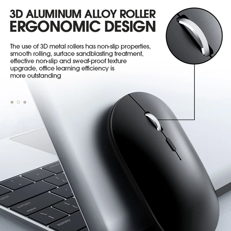 Souris sans fil T-WOLF X2 2.4G, souris silencieuse rechargeable pour ordinateur portable, ordinateur PC, mode unique - Gris