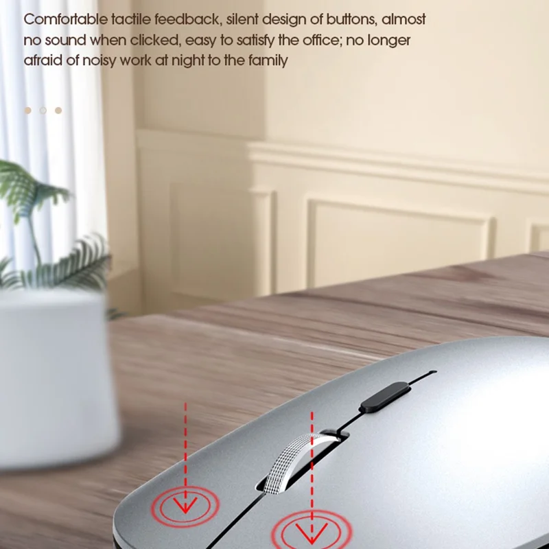 Souris sans fil T-WOLF X2 2.4G, souris silencieuse rechargeable pour ordinateur portable, ordinateur PC, mode unique - Gris