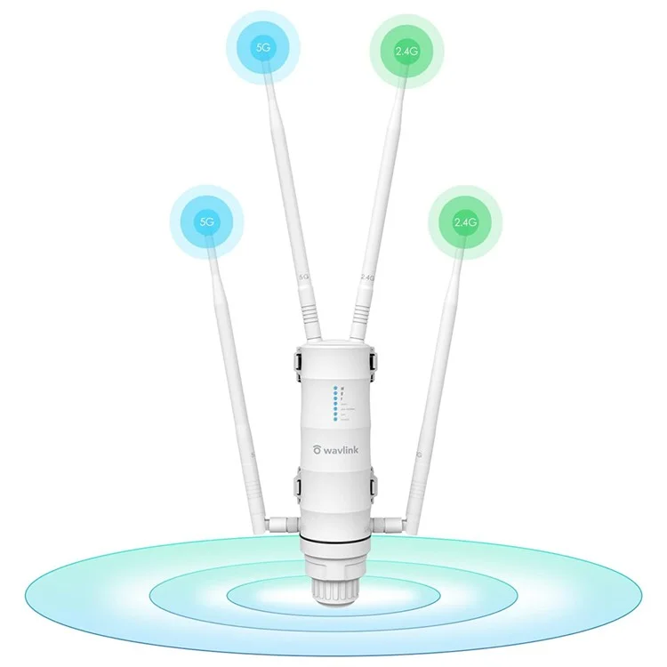WAVLINK WS-WN572HP3-A Outdoor WiFi Extender AC1200 Dual Band Weatherproof Wireless Router with PoE, Giga Ports - EU Plug