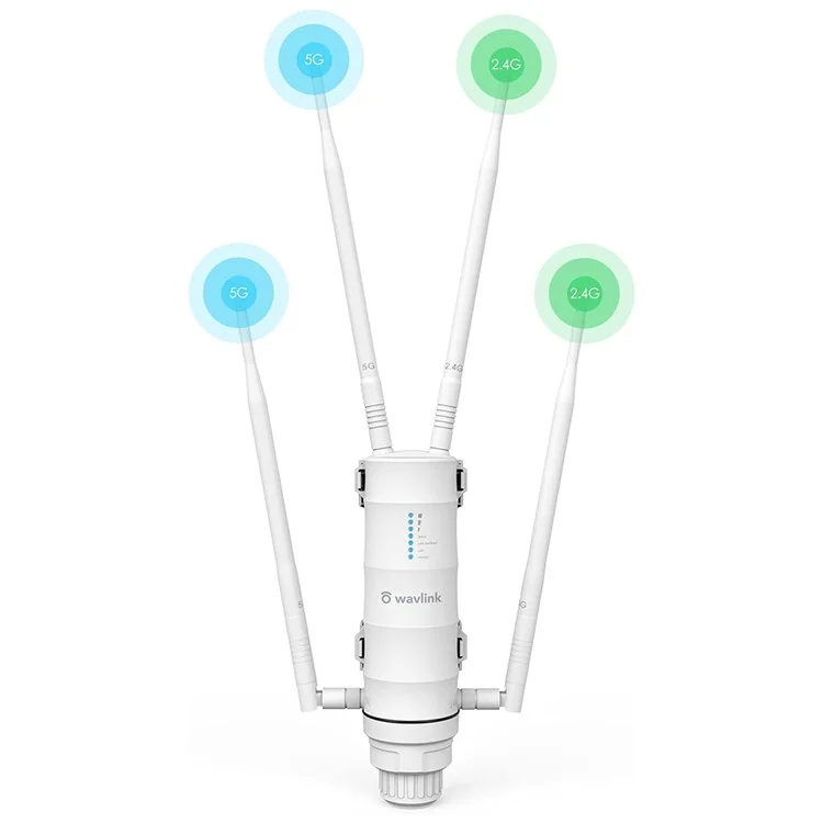 WAVLINK WS-WN572HP3-A Outdoor WiFi Extender AC1200 Dual Band Weatherproof Wireless Router with PoE, Giga Ports - EU Plug