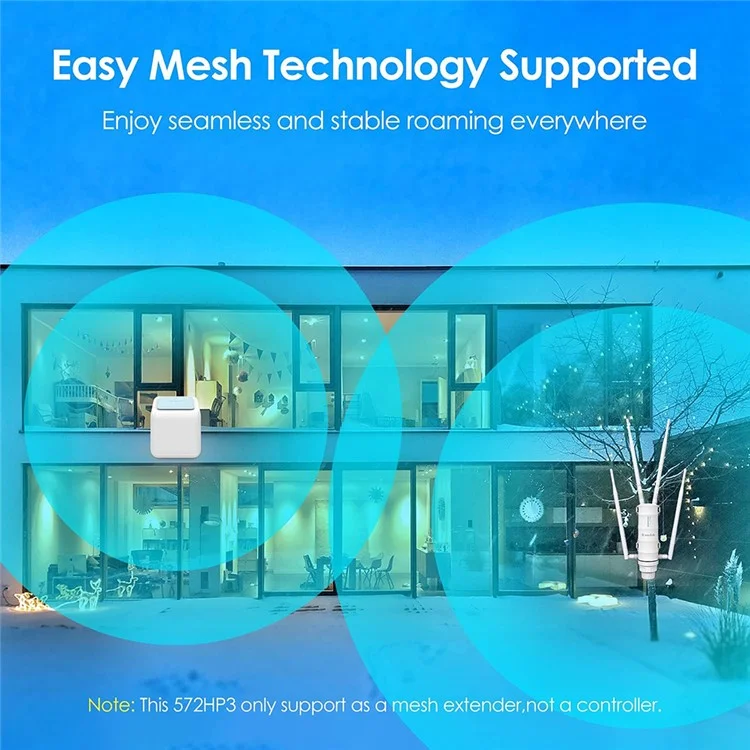 WAVLINK WS-WN572HP3-A Outdoor WiFi Extender AC1200 Dual Band Weatherproof Wireless Router with PoE, Giga Ports - EU Plug