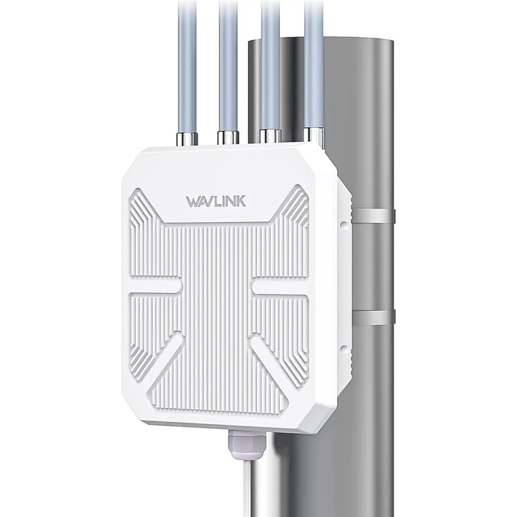 WAVLINK WS-WN573HX1-A WiFi 6 AX1800 Routeurs WiFi IP67 Répéteur Sans Fil à Double Bande Extérieur Imperméable Avec Port Poe, 4 Antennes - Bouche Britannique