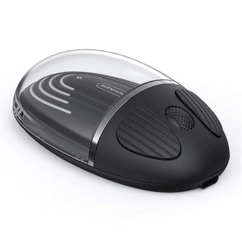 DUX DUCIS CM Serie Transparente Kabellose Maus 2 Modi Bluetooth+2.4G LED Dünne Maus für Laptop, Mac, PC - Schwarz