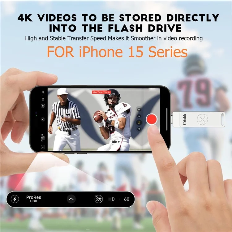 IDISKK 512GB 2-in-1 USB+Type-C Photo Stick USB 3.2 High Speed Solid State Flash Drive (Lesen: 500MB / S, Schreiben: 450MB / S)