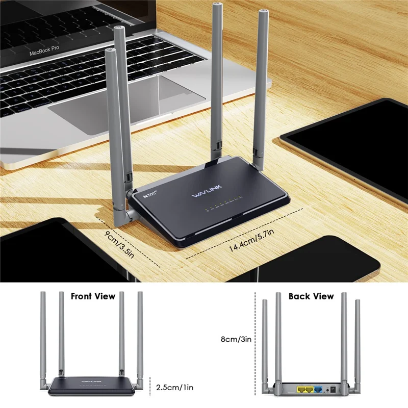 WAVLINK WL-WN529E4 Fente pour carte SIM N300 4G Routeur sans fil Routeur mobile ultra haute vitesse avec antennes pliables de 5 dBi - Prise UE