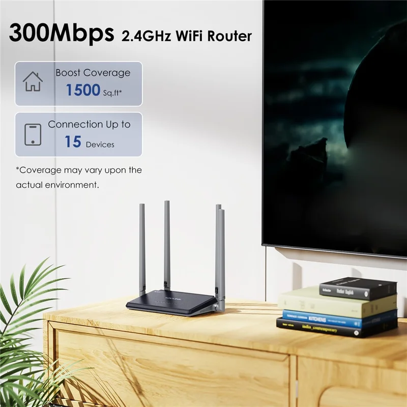 WAVLINK WL-WN529E4 SIM Card Slot N300 4G Wireless Router Ultimate High-Speed Mobile Router with Folding 5dBi Antennas - UK Plug