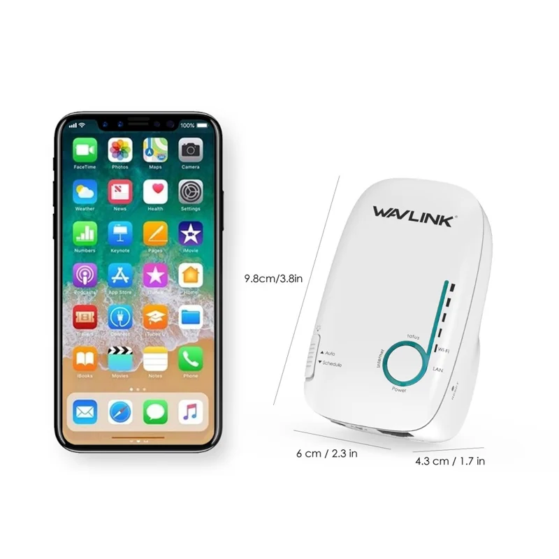 WAVLINK AC1200 2.4G+5G Dual Band Wireless Repeater Household WiFi Router Network Extender WN576K1 - White / EU Plug