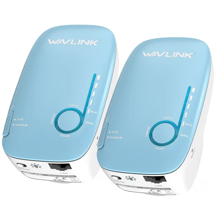 WAVLINK AC1200 2PCS Dual Band WiFi Extender 5G+2.4G Wireless Internet Router Repeater WN576K2 - Blue / US Plug
