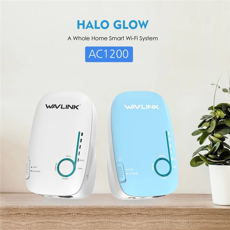 WAVLINK AC1200 2PCS Dual Band WiFi Extender 5G+2.4G Wireless Internet Router Repeater WN576K2 - Blue / US Plug