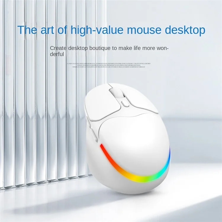 IBLANCOD BL112 Bluetooth + 2.4G Wireless Gaming Mouse 4000DPI RGB Light Computer Laptop Mice - Weiß