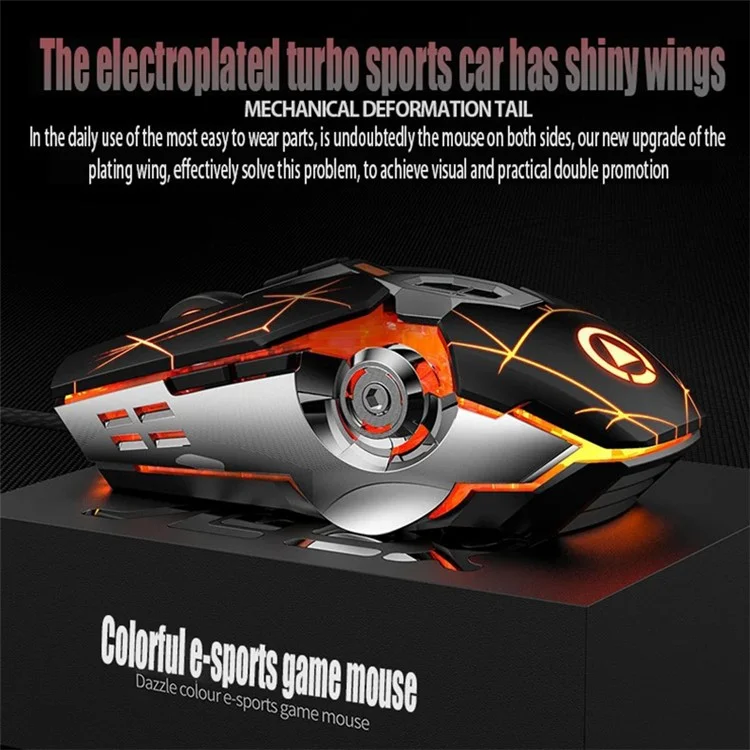 YINDIAO G3os 1.5m USB Wired Mouse 3200 DPI 7 Keys E-sports Mechanical Mouse - Mirror White / with Sound