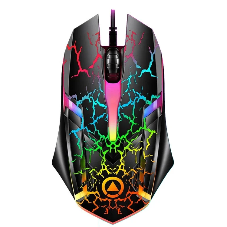 YINDIAO G3os G6 1,42 m Souris Filaire USB 1200 DPI 3 Touches Souris de Jeu Armure avec Lumière RVB, avec Son - Version Crack