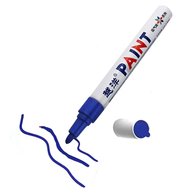FLYSEA FS-110 Pennarello per vernice a basso odore impermeabile per metallo e artigianato per pneumatici auto, pietra - Blu
