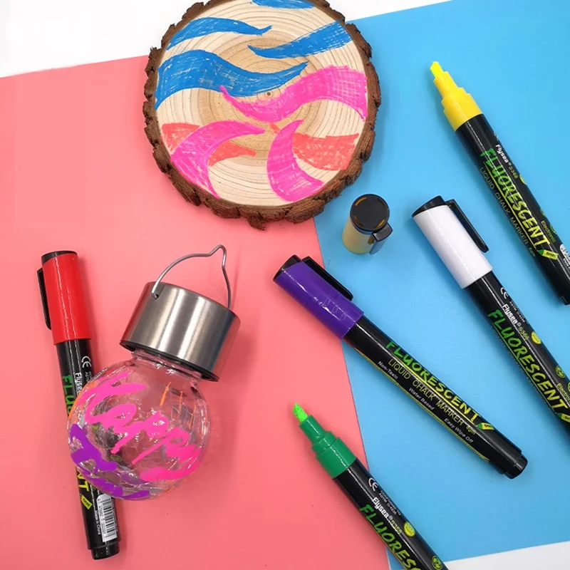 FLYSEA S368 Markørsblyant 6 mm Fluorescerende Blyant, Vendbare Markører til LED Lysbord - Grøn