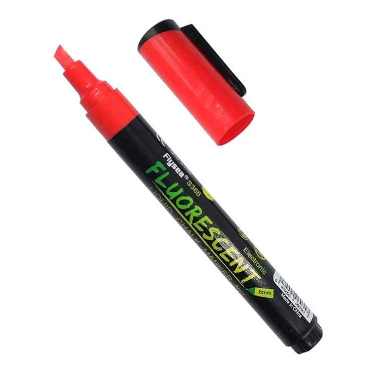 FLYSEA S368 Markierungsstift 6mm Fluoreszierender Stift Umkehrbarer Textmarker für LED-Leuchttafeln - Pink
