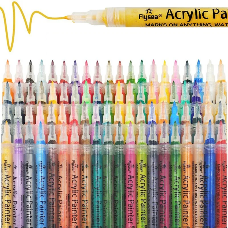 FLYSEA FS-05 0.7mm Waterproof Acrylic Marker Pen for Drawing, Coloring - Coffee
