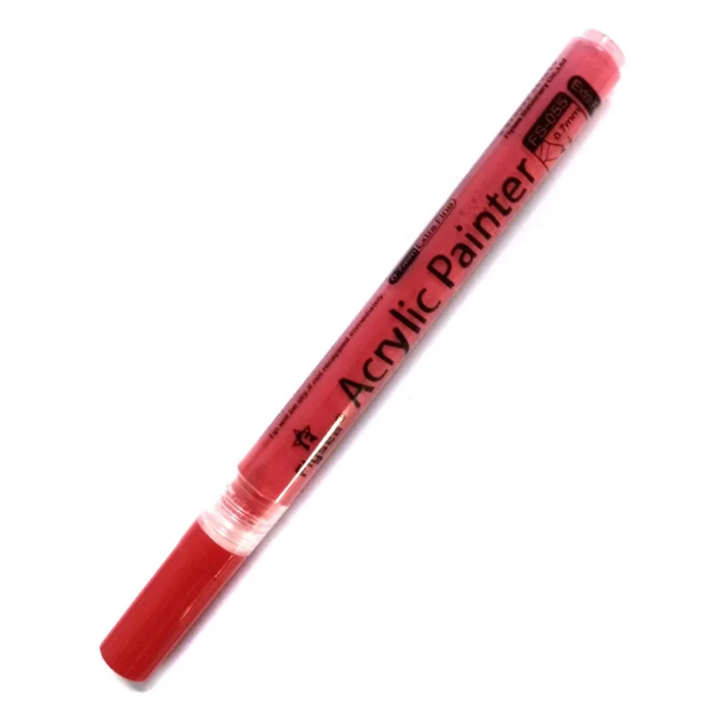 Flysea FS-05 0,7 mm de Marqueur Acrylique Imperméable Stylo Pour Dessin, Coloration - Rouge