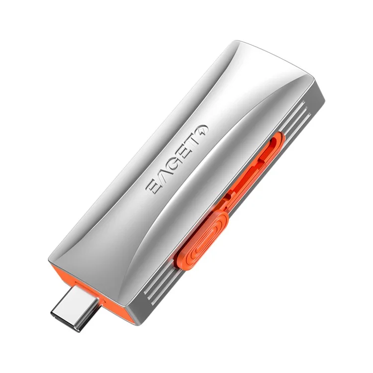 EAGET SU33 1TB 2-in-1 USB3.2 Gen2 / Type-C U-Disk 550Mb / s Read Speed Zinc Alloy Flash Disk