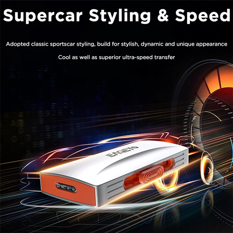 EAGET SU33 1TB 2-in-1 USB3.2 Gen2 / Type-C U-Disk 550Mb / s Read Speed Zinc Alloy Flash Disk