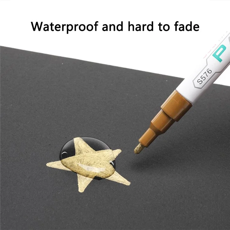 DELI S576 12Pcs / Pack Paint Pens for Artistic Drawing, DIY Crafting, Coloring, Note-Taking Marker Pen - White