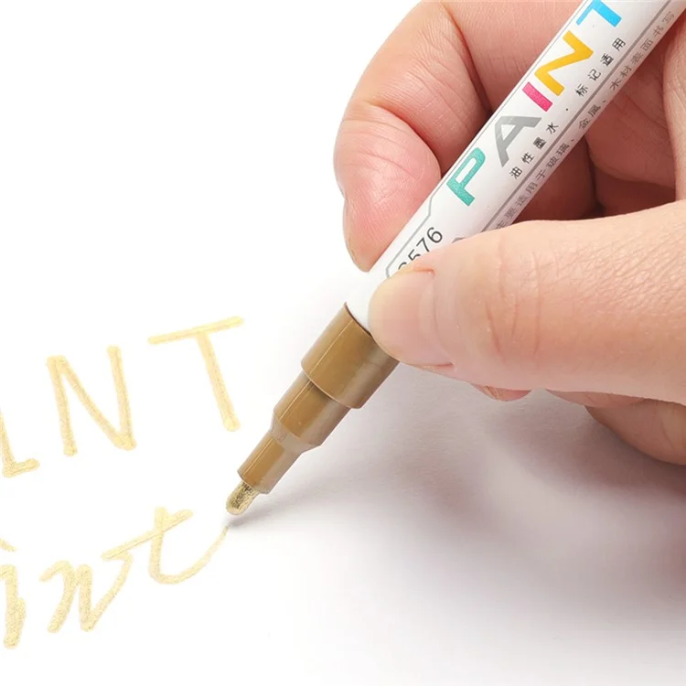 DELI S576 12Pcs / Pack Paint Pens for Artistic Drawing, DIY Crafting, Coloring, Note-Taking Marker Pen - White