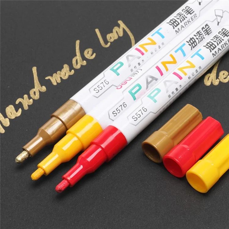 DELI S576 12Pcs / Pack Paint Pens for Artistic Drawing, DIY Crafting, Coloring, Note-Taking Marker Pen - White