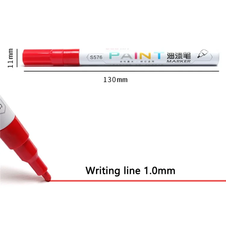 DELI S576 12Pcs / Pack Paint Pens for Artistic Drawing, DIY Crafting, Coloring, Note-Taking Marker Pen - White