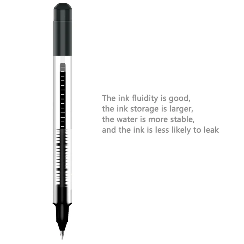 DELI S656 12-Pack Roller Ball Pens 0.5mm Liquid Ink Writing Pen for Students - Blue