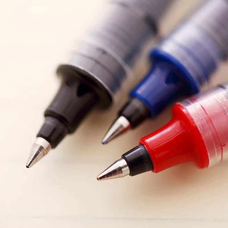 DELI S656 12-Pack Roller Ball Pens 0.5mm Liquid Ink Writing Pen for Students - Blue