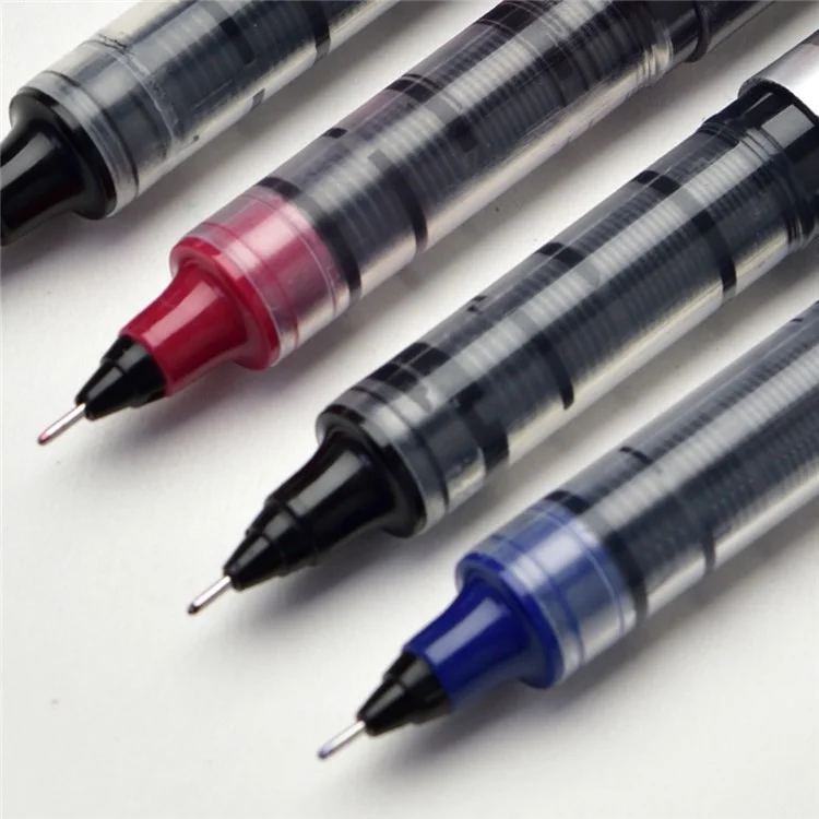 DELI S657 Rollerball Pen 12Pcs 0.5mm Liquid Ink Rollerball Ballpoint Pens for Writing - Black