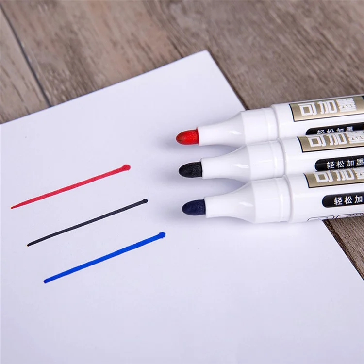 DELI S507 10Pcs Whiteboard Markers Dry Wipe White Board Pens for School Office Home - Black