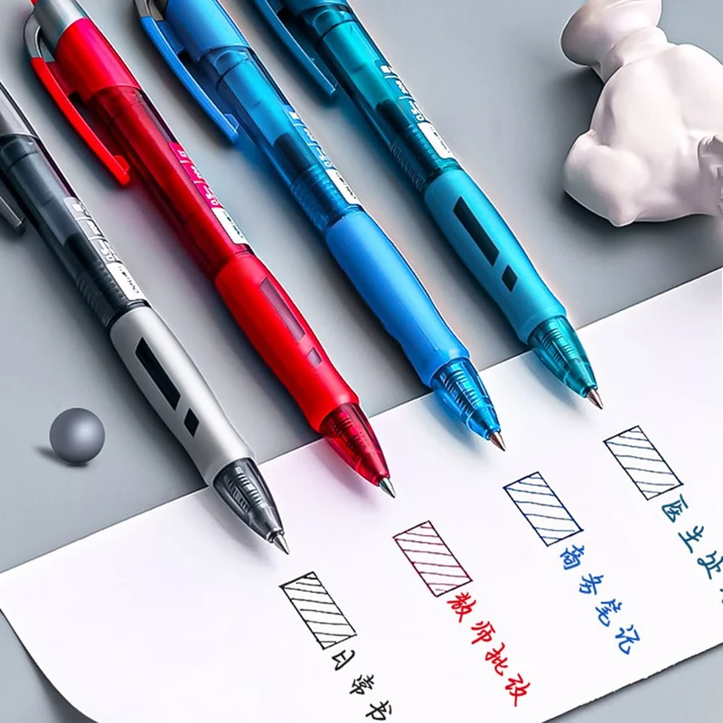 DELI S08 12Pcs Gel Pens Smooth Writing 0.5mm Bullet Tip Student Pen - Blue