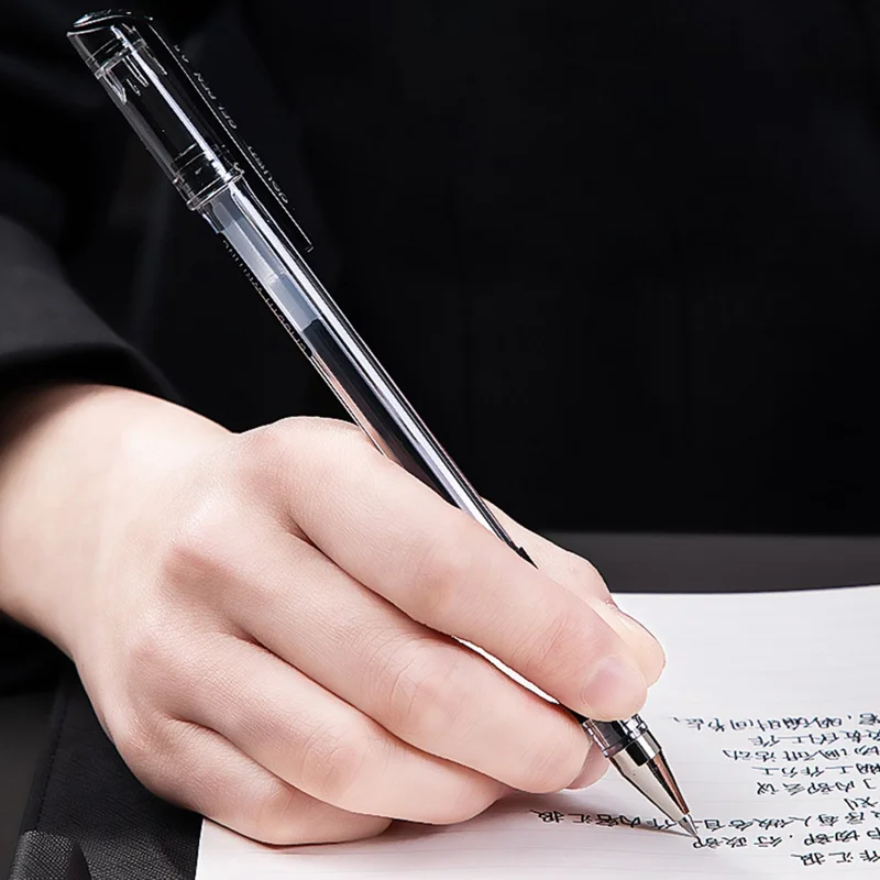 DELI 6600ES 12 Stück Gelschreibstifte Geschmeidig 0,5 mm Büro Schule Gelstift - Schwarz