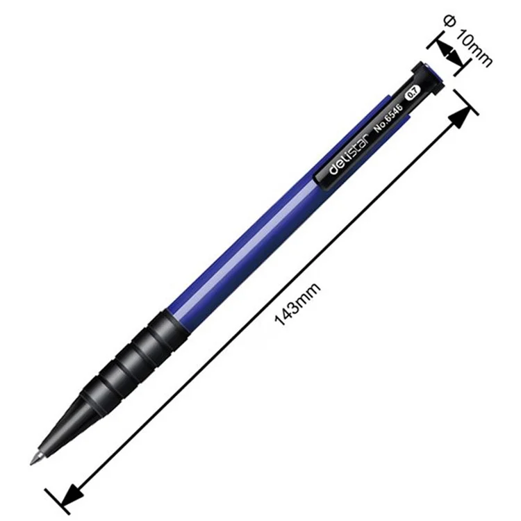 Deli 6546 36-pack-ball Point Stifte 0,7 mm Kugel Tipp Mit Stiftclip Für Studenten, Geschäftsbüro - Schwarz