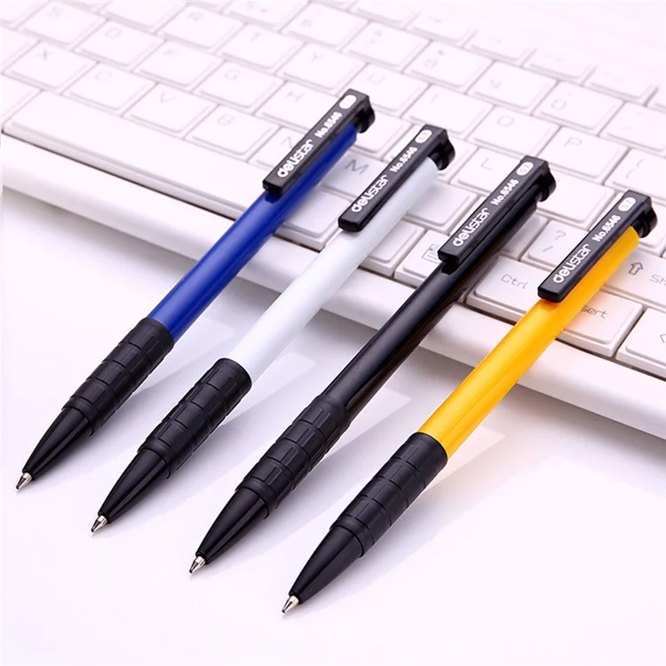 DELI 6546 36-Pack Ball Point Pens 0.7mm Bullet Tip Pen with Pen Clip for Students, Business Office - Red