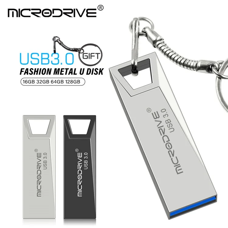 Microdrive 32GB Metal U-disk de Alta Velocidad Computadora Portátil USB 3.0 Flash - Negro