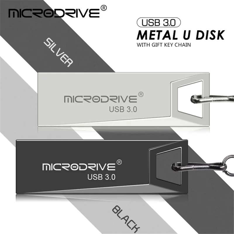 MICRODRIVE 32GB Metal U-disk High Speed Computer Laptop USB 3.0 Flash Drive - Silver