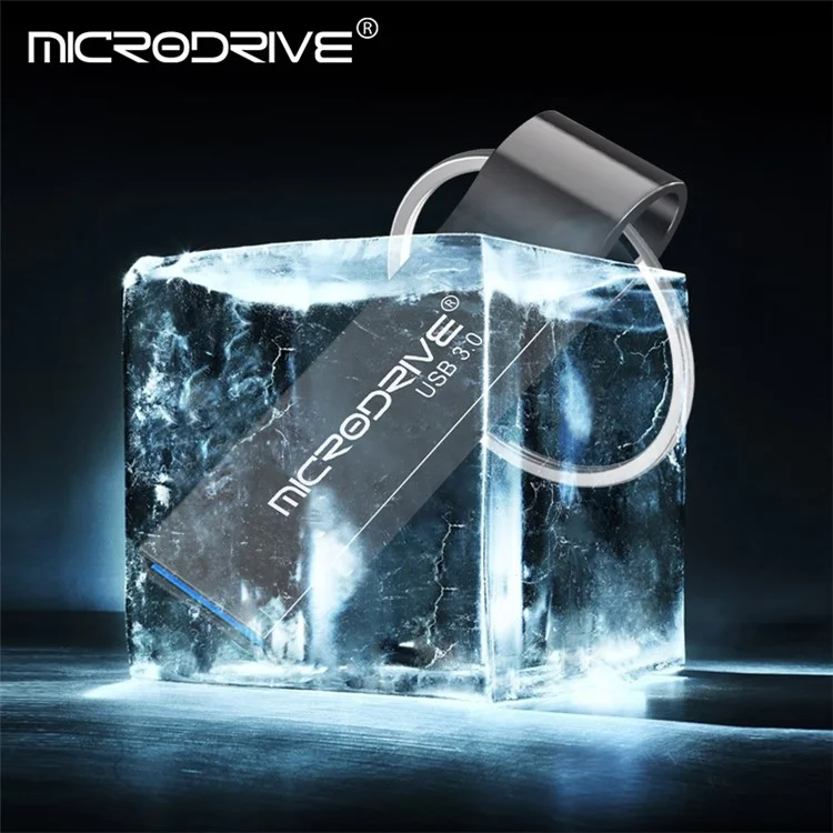 Microdrive 64GB Metal Portátil USB 3.0 Disparo Flash Dipe Con Anillo de Llave - Plata