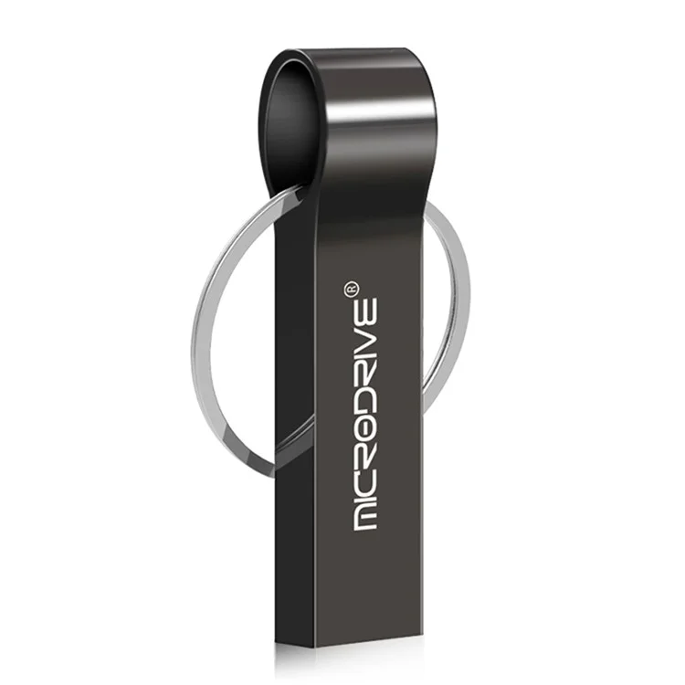 MICRODRIVE 4GB Portable Metal Memory Thumb Stick Key Ring USB 2.0 Flash Drive - Black