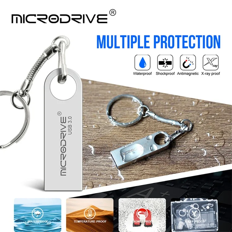 Microdrive E9 128GB Metal U-disk High Speed ​​usb 3.0 Computer Flash Drive - Gris