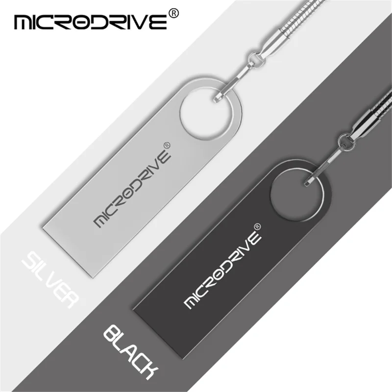 MICRODRIVE E9 16GB USB 2.0 Laptop Computer U-disk Metal Flash Drive - Black