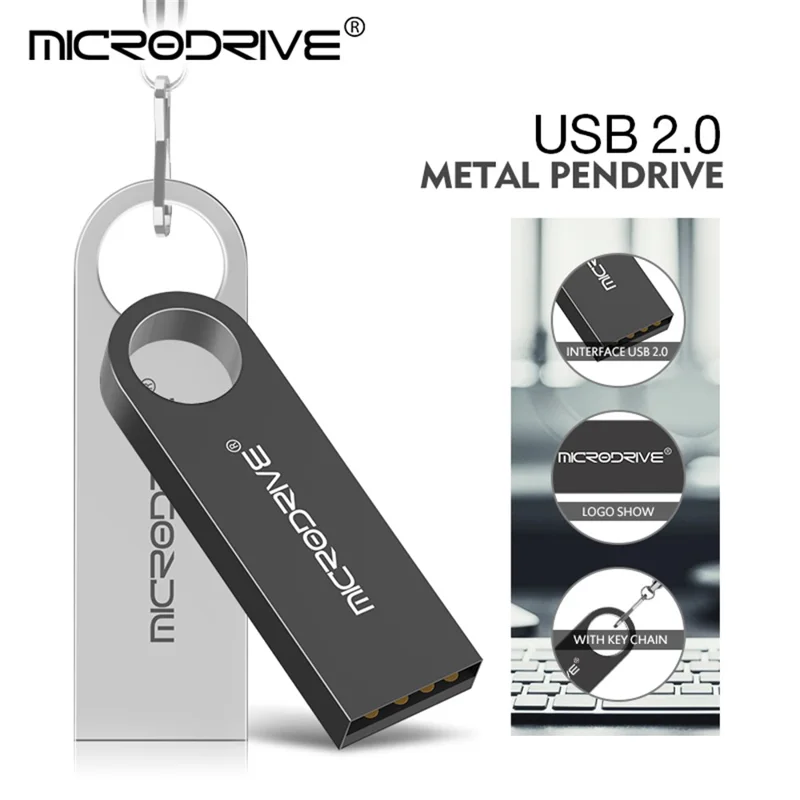MICRODRIVE E9 128GB USB 2.0 Metal Flash Drive Computer Laptop U-disk - Pink