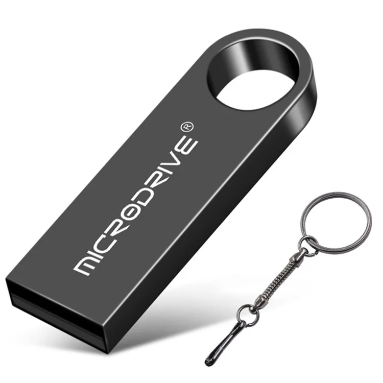 MICRODRIVE E9 4GB Metal U-disk USB 2.0 Memory Stick Computer Flash Drive - Black