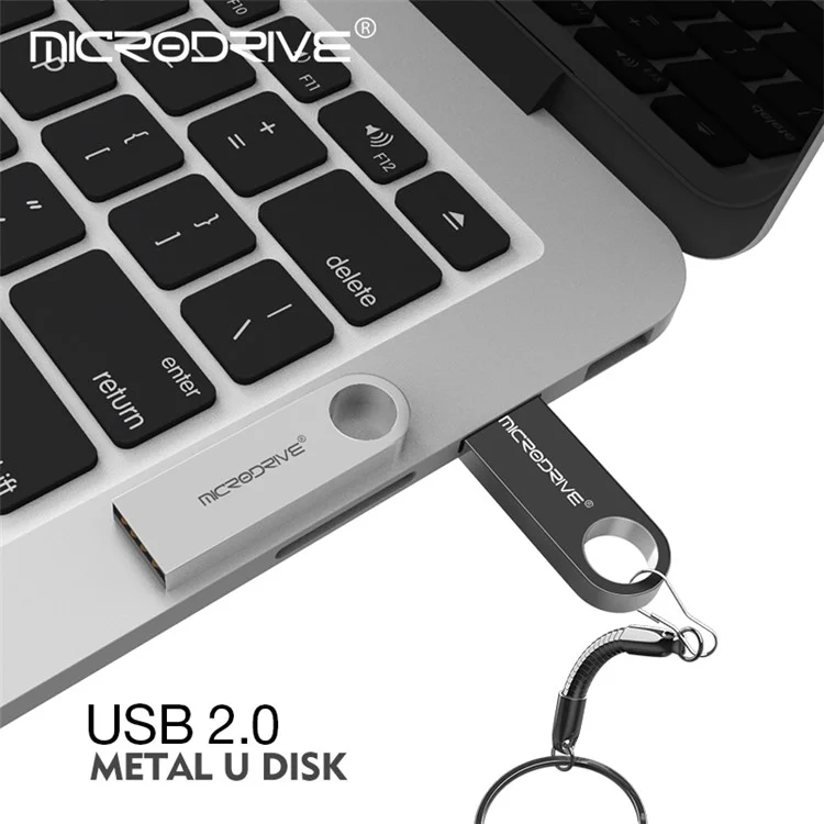 MICRODRIVE E9 4GB Metal U-disk USB 2.0 Memory Stick Computer Flash Drive - Black