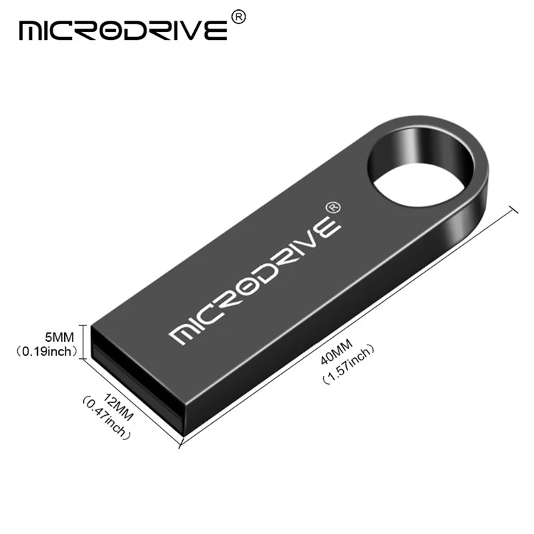 MICRODRIVE E9 4GB Metal U-disk USB 2.0 Memory Stick Computer Flash Drive - Black
