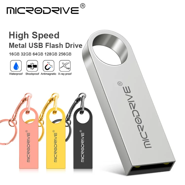MICRODRIVE E9 4GB Metal U-disk USB 2.0 Memory Stick Computer Flash Drive - Black